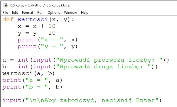 Więcej na temat stosowania funkcji w językach C++ i Python ...
