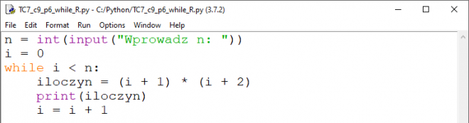 Stosowanie instrukcji iteracyjnych w językach C++ i Python ...