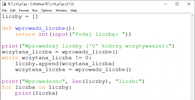 Stosowanie instrukcji iteracyjnych w językach C++ i Python ...